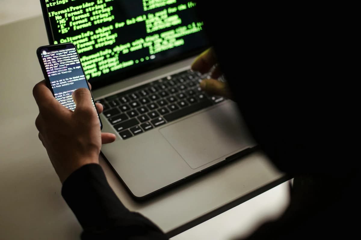 Developer coding on computer