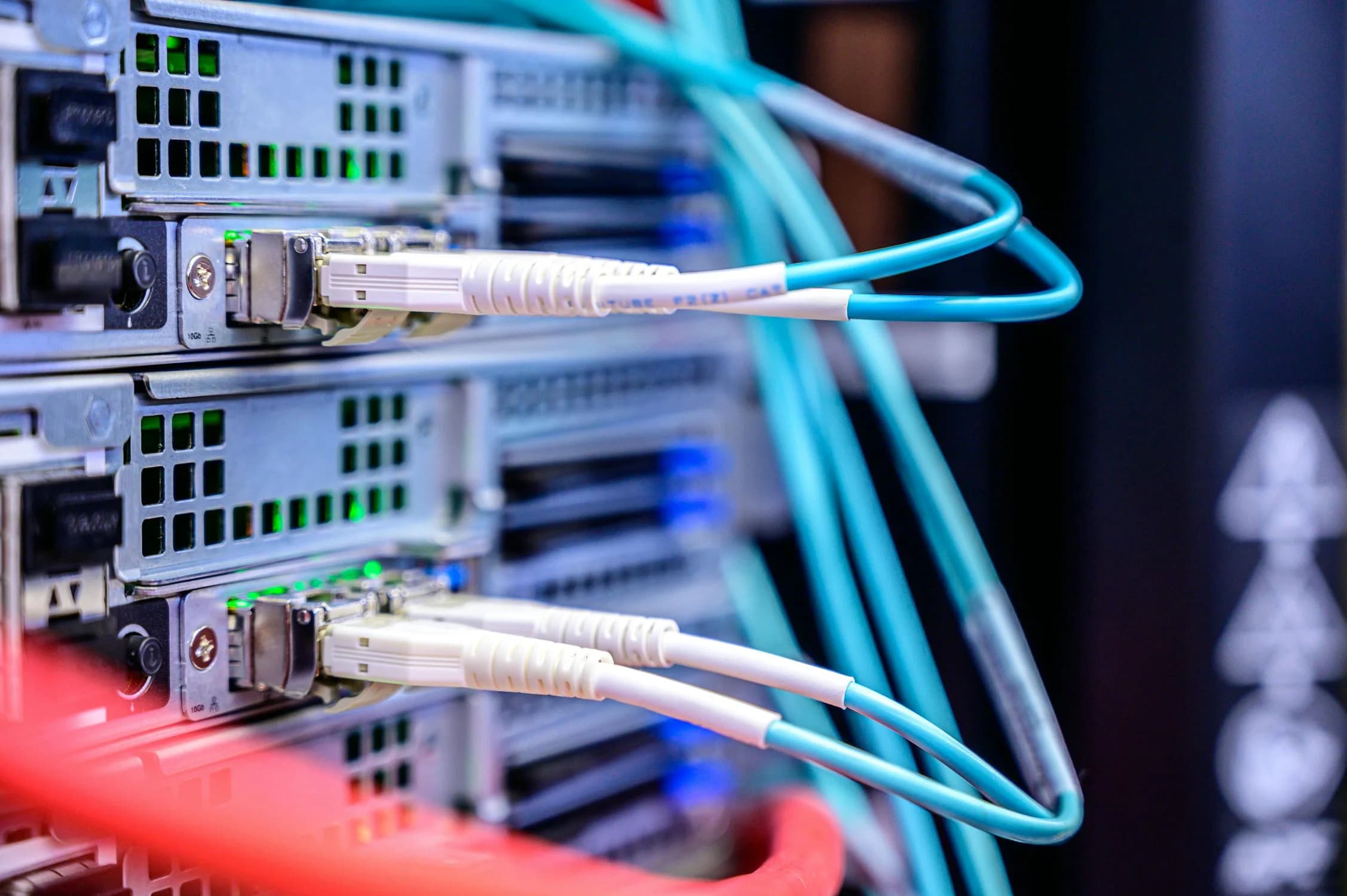 IT technician working on server rack